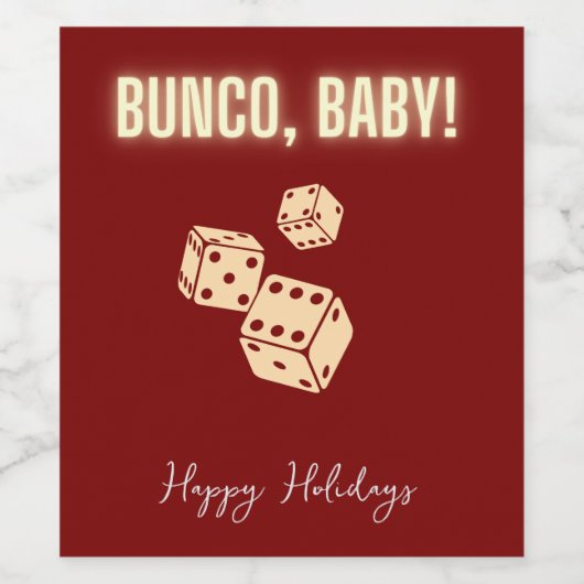 Customizable Bunco Holiday Wine Labels. ワインラベル (シングルラベル)
