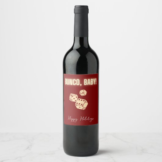 Customizable Bunco Holiday Wine Labels. ワインラベル (正面)