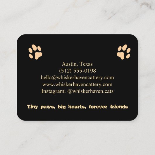 Customizable Business Card for Cattery  名刺 (裏面)