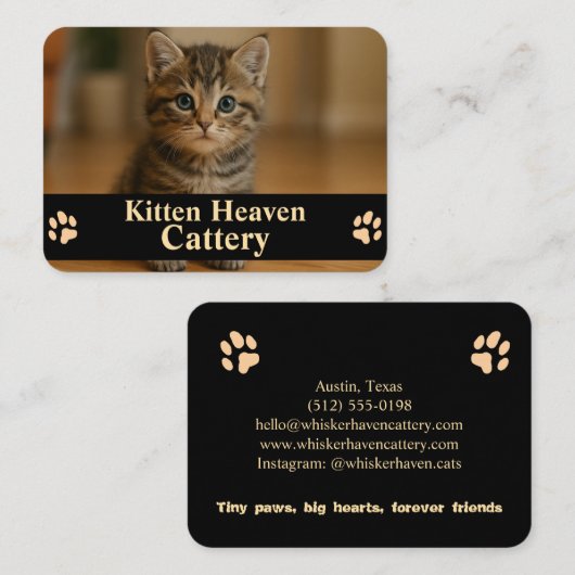 Customizable Business Card for Cattery  名刺 (正面/裏面)