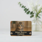 Customizable Business Card for Cattery  名刺 (スタンド正面)
