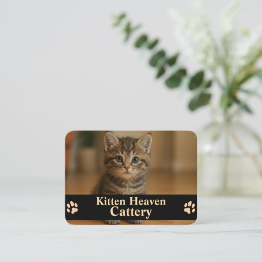 Customizable Business Card for Cattery  名刺 (スタンド正面)