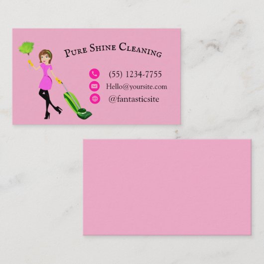"Customizable Business Card - Pure Shine Cleaning" 名刺 (正面/裏面)