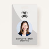 Customizable Business ID Card | Minimal Employee  バッジ (正面)