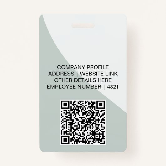 Customizable Business ID Card | Minimal Employee  バッジ (裏面)