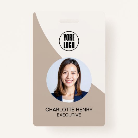 Customizable Business ID Card | Minimal Employee  バッジ (正面)