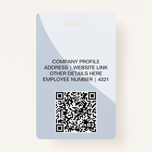Customizable Business ID Card | Minimal Employee  バッジ (裏面)