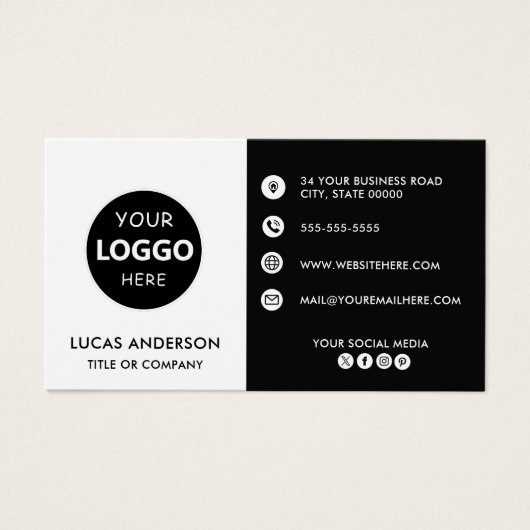 Customizable business logo website social media (正面)
