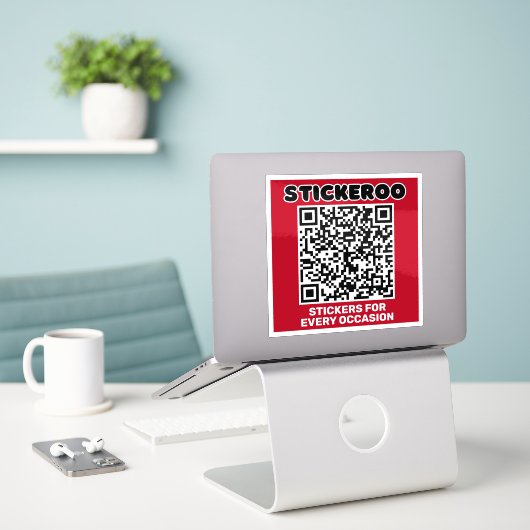 Customizable Business Promotion QR Code Car Decal  シール (デスク上のノートパソコン)
