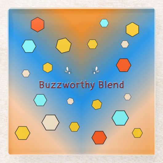 Customizable Buzzworthy Blend Glass Coasters ガラスコースター (正面)