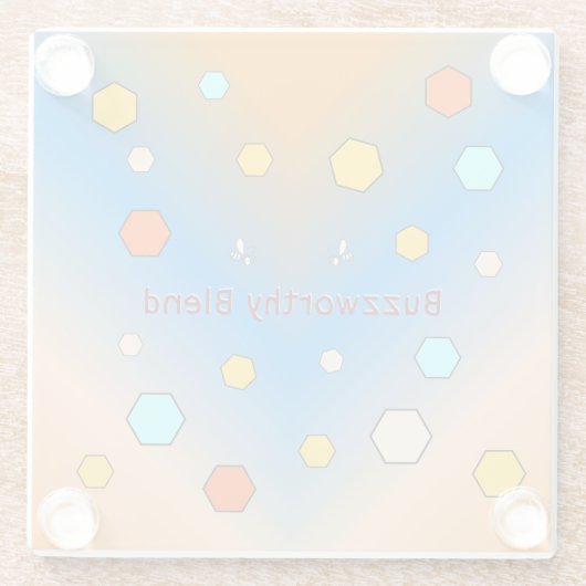 Customizable Buzzworthy Blend Glass Coasters ガラスコースター (裏面)