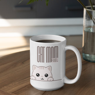 Customizable Cat Mom Fuel コーヒーマグカップ