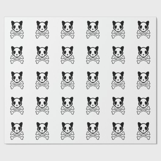 Customizable Cat Skull and Crossbones ラッピングペーパー (フラット)