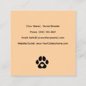 Customizable Cattery Business Card with Cat Photo  スクエア名刺 (裏面)