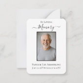 Customizable Celebration of Life Card with Photo ノートカード (正面)