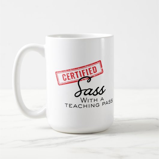 Customizable Certified Sass with a teaching pass コーヒーマグカップ (左)