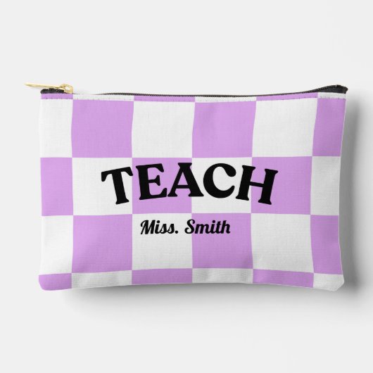 Customizable Checkered Teach Pouch アクセサリーポーチ (正面)