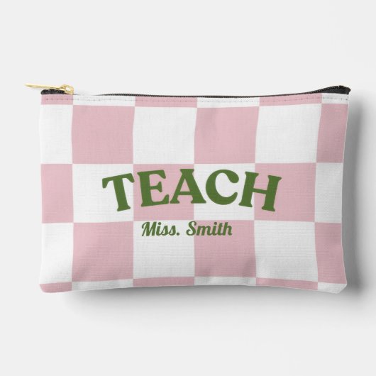 Customizable Checkered Teach Pouch アクセサリーポーチ (正面)