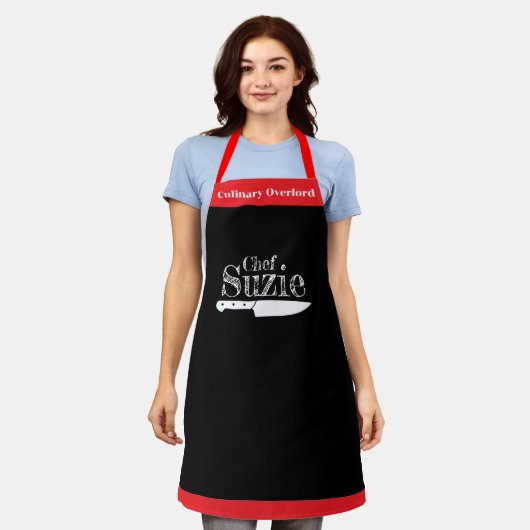 Customizable Chef Name Apron - Personalized! エプロン (着用した状態)