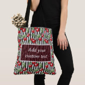 Customizable Cherry Striped Tote Bag トートバッグ (クローズアップ)