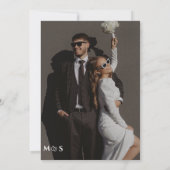 Customizable Chic Black with photo save the date  招待状 (裏面)