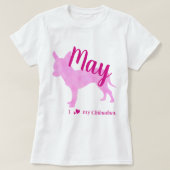 Customizable Chihuahua Pink Silhouette Tee チワワT Tシャツ (デザイン正面)