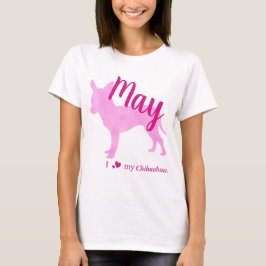 Customizable Chihuahua Pink Silhouette Tee チワワT Tシャツ