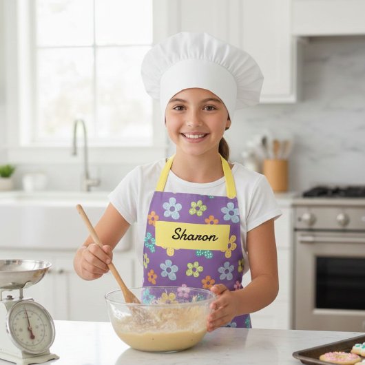 Customizable children's kitchen apron エプロン