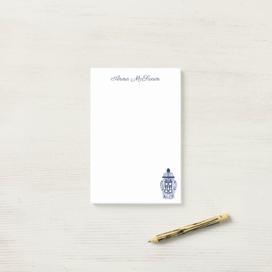 Customizable Chinoiserie Ginger Jar  ポストイット (デスク上)