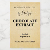 Customizable Chocolate Extract Label ワインラベル (シングルラベル)