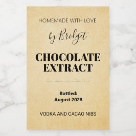Customizable Chocolate Extract Label ワインラベル