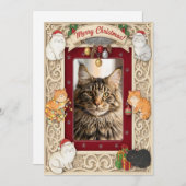 Customizable Christmas Card for Cat Lovers  シーズンカード (正面/裏面)