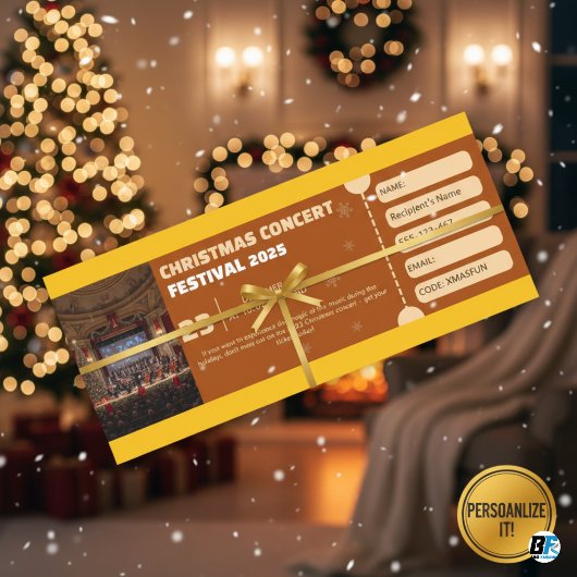 Customizable Christmas Concert Festival Gift TickT 招待状