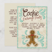 Customizable Christmas Cookie Exchange Party  招待状 (正面/裏面)
