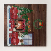 Customizable Christmas Family Portrait Gift ジグソーパズル (横)