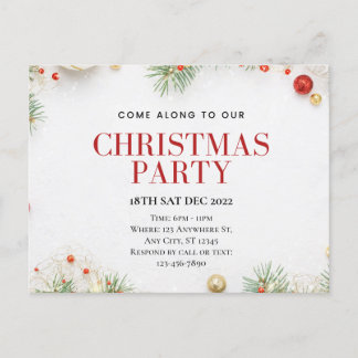 Customizable Christmas Party Postcard ポストカード