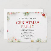 Customizable Christmas Party Postcard ポストカード (正面/裏面)