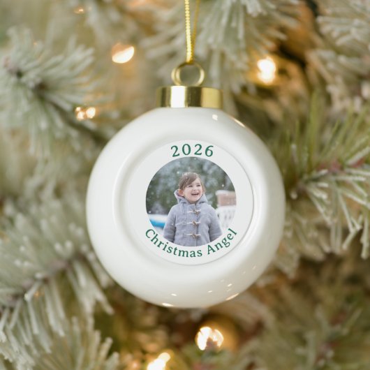 Customizable Christmas Photo Framed Ornament セラミックボールオーナメント (ツリー)