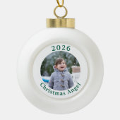 Customizable Christmas Photo Framed Ornament セラミックボールオーナメント (正面)