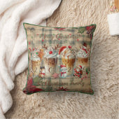 Customizable Christmas Pillow with coffee mugs クッション (ブランケット)