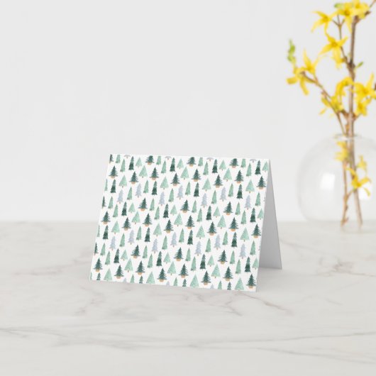 Customizable Christmas Tree Pattern Festive Card カード (黄色い花)