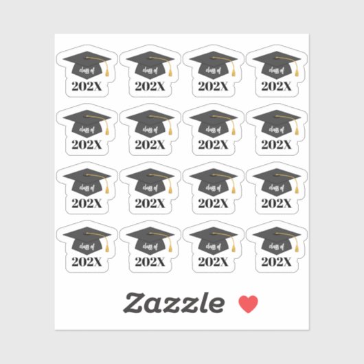 Customizable Class Of 202X Senior Graduation Hat シール (シート)