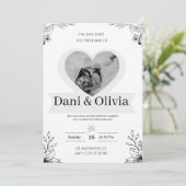 Customizable Classic Black Calligraphy Wedding  招待状 (スタンド正面)