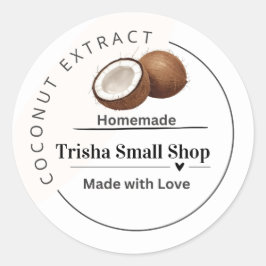 Customizable Coconut Extract Label – Personalized  ラウンドシール