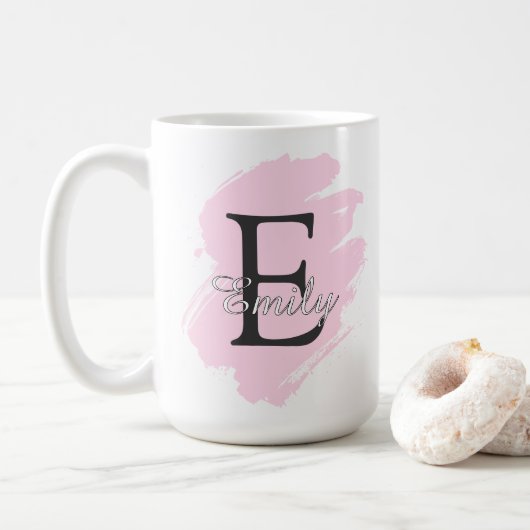 Customizable Coffee Mug with Monogram & Name コーヒーマグカップ (ドーナツ)