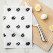 Customizable coffee shop logo for business Black キッチンタオル (四つ折り)
