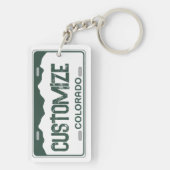 Customizable Colorado license plate green keychain キーホルダー (裏面)