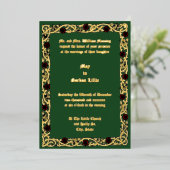 Customizable Colors Floral Foliage Vine Border 箔招待状 (立ち正面)