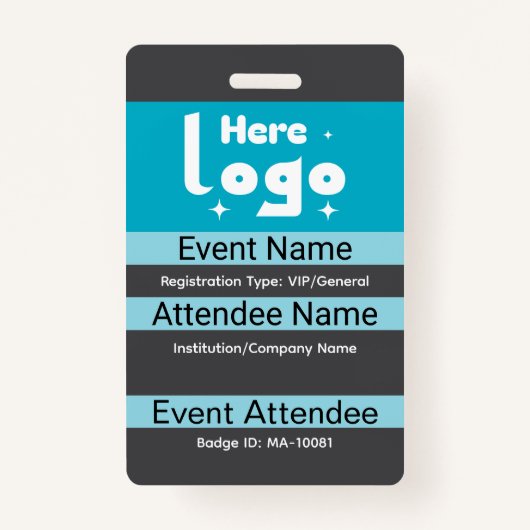 Customizable conference and expo badge template バッジ (正面)