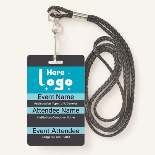 Customizable conference and expo badge template バッジ (正面ランヤード)
